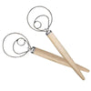 Stainless Steel Dough Whisk with Wooden Handle for Baking