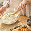 Stainless Steel Dough Whisk with Wooden Handle for Baking