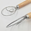 Stainless Steel Dough Whisk with Wooden Handle for Baking