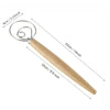 Stainless Steel Dough Whisk with Wooden Handle for Baking